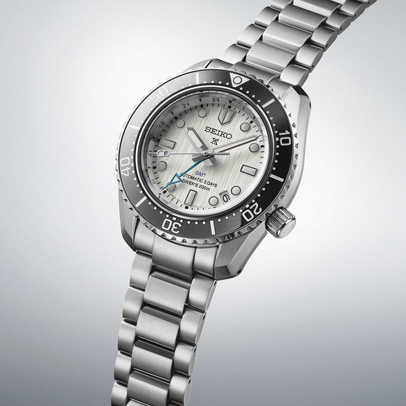 Shop Seiko Prospex Sea Arctic Ocean GMT Limited Edition Silver Dial Silver Steel Strap Watch For Men - SPB439J1 in USA