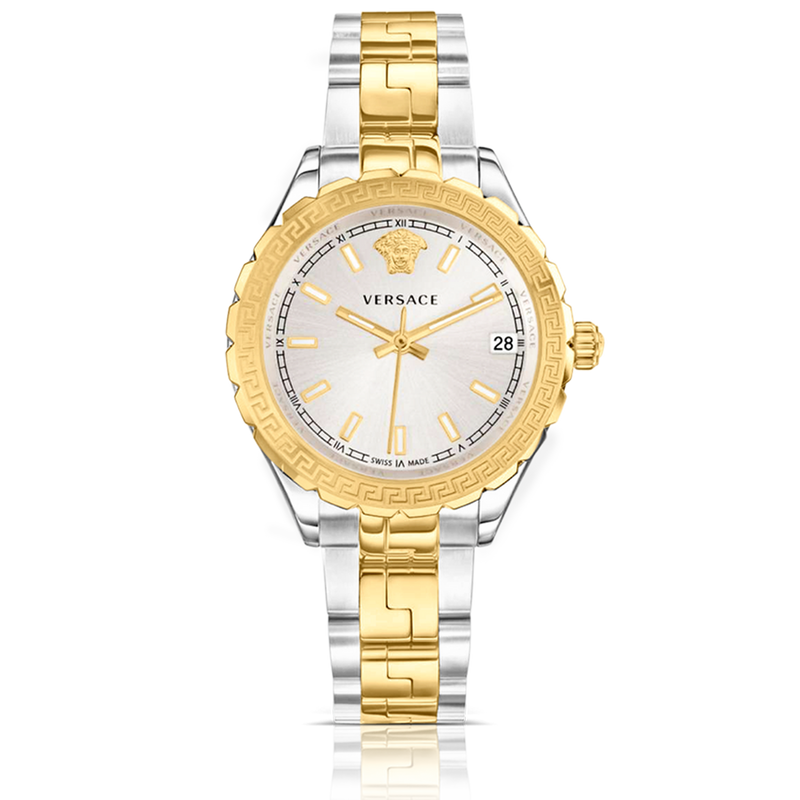 Versace Hellenyium Silver Dial Two Tone Steel Strap Watch for Women - V12030015 Buy Now By Versace