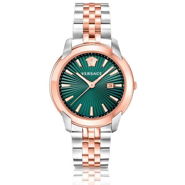 Versace V-Urban Green Dial Two Tone Steel Strap Watch for Men - VELQ00619 Buy Now By Versace