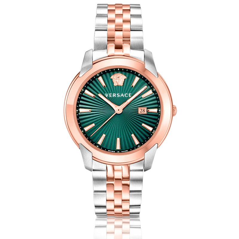 Versace V-Urban Green Dial Two Tone Steel Strap Watch for Men - VELQ00619 Buy Now By Versace