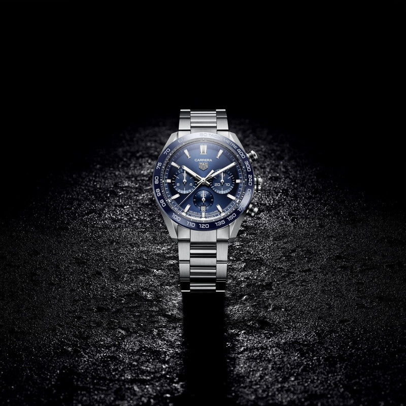 Tag Heuer Carrera Chronograph Blue Dial Silver Steel Strap Watch for Men - CBN2A1A.BA0643 Buy Now By Tag Heuer
