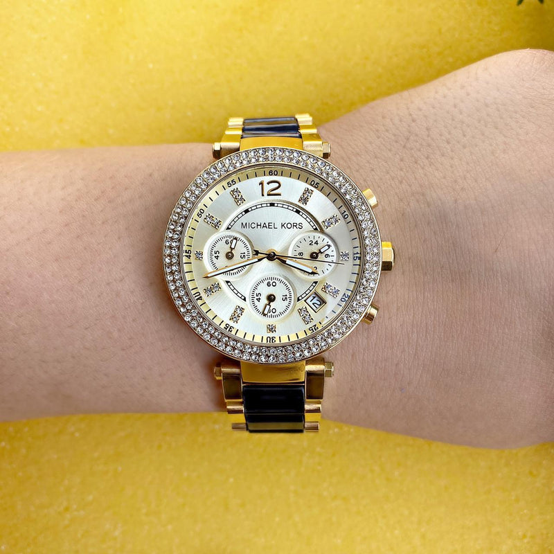 Michael Kors Parker Gold Dial Two Tone Steel Strap Watch for Women - MK6238 Buy Now By Michael Kors