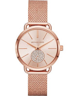 Michael Kors Portia Rose Gold Dial Rose Gold Mesh Bracelet Watch for Women - MK3845 Buy Now By Michael Kors