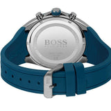 Hugo Boss Distinct Chronograph Blue Dial Blue Rubber Strap Watch for Men - 1513856