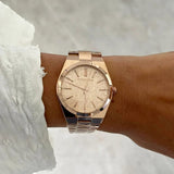Michael Kors Channing Quartz Rose Gold Dial Rose Gold Steel Strap Watch For Women - MK6624 Buy Now By Michael Kors