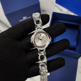 Shop Swarovski Crystal Flower Silver Dial Silver Steel Strap Watch for Women - 5547622 in USA