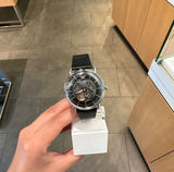 Emporio Armani Meccanico Skeleton Black Dial Black Leather Strap Watch For Men - AR60026 Buy Now By Emporio Armani