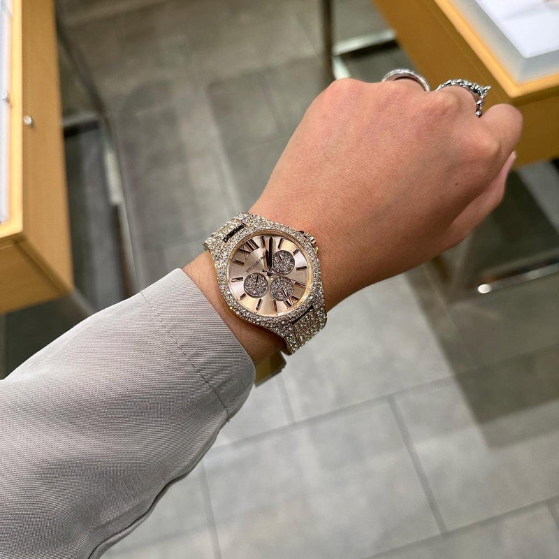 Michael Kors Camille Multifunctional Crystals Rose Gold Dial Rose Gold Steel Strap Watch for Women - MK6961 Buy Now By Michael Kors