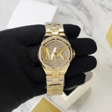 Michael Kors Lennox Three Hand Gold Dial Gold Steel Strap Watch For Women - MK7229 Buy Now By Michael Kors