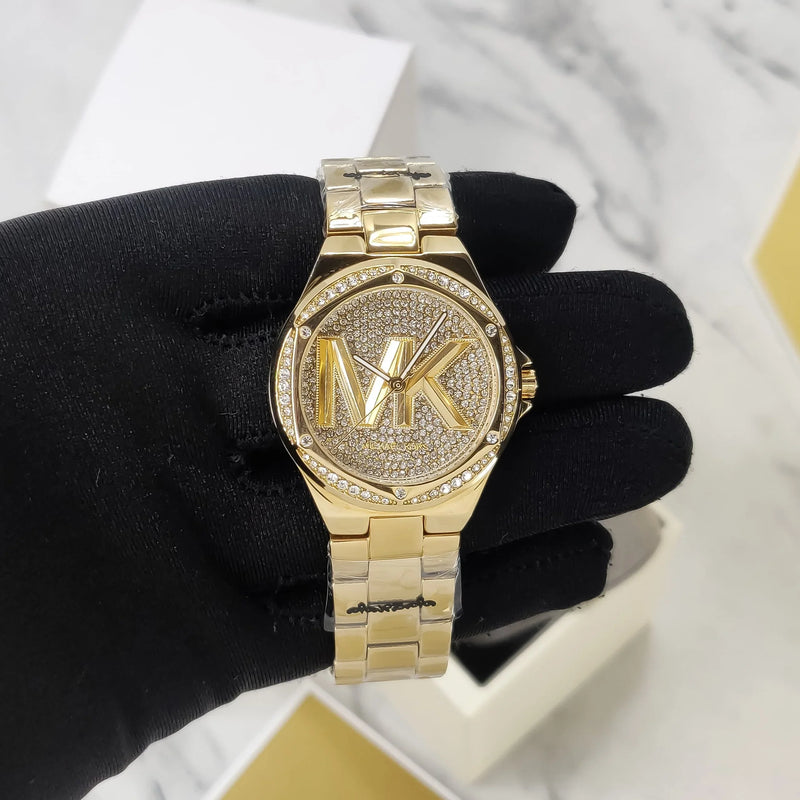 Michael Kors Lennox Three Hand Gold Dial Gold Steel Strap Watch For Women - MK7229 Buy Now By Michael Kors