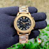 Versace Greca Action Chronograph Black Dial Gold Steel Strap Watch For Men - VE3J00622 Buy Now By Versace