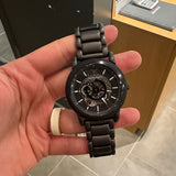 Emporio Armani Meccanico Automatic Black Dial Black Steel Strap Watch For Men - AR60010