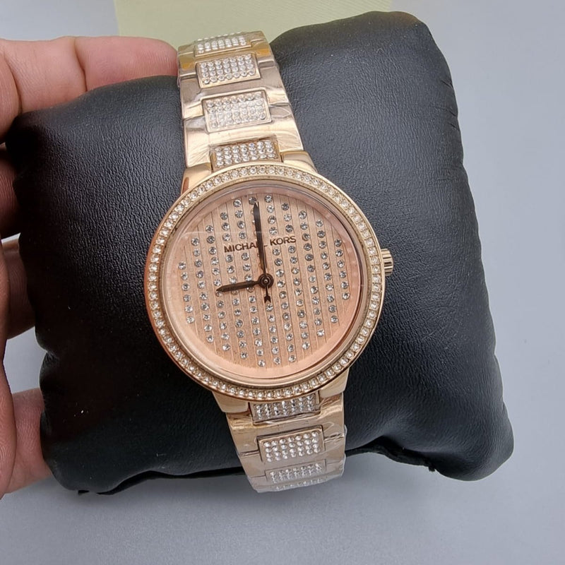 Michael Kors Gabbi Rose Gold Dial Rose Gold Steel Strap Watch For Women - MK3986 Buy Now By Michael Kors