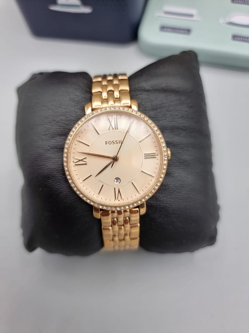 Fossil Jacqueline Rose Gold Dial Rose Gold Steel Strap Watch for Women - ES3546 Buy Now By Fossil