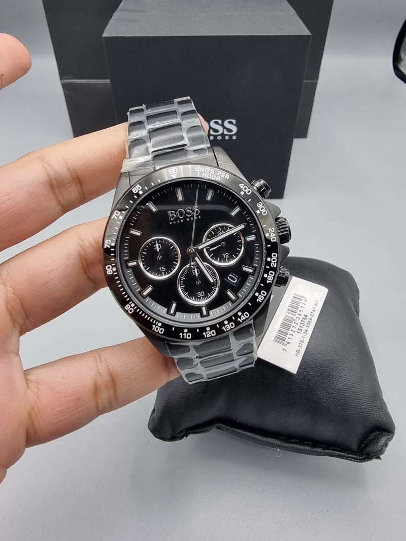 Hugo Boss Hero Black Dial Black Steel Strap Watch for Men - 1513754 Buy Now By Hugo Boss