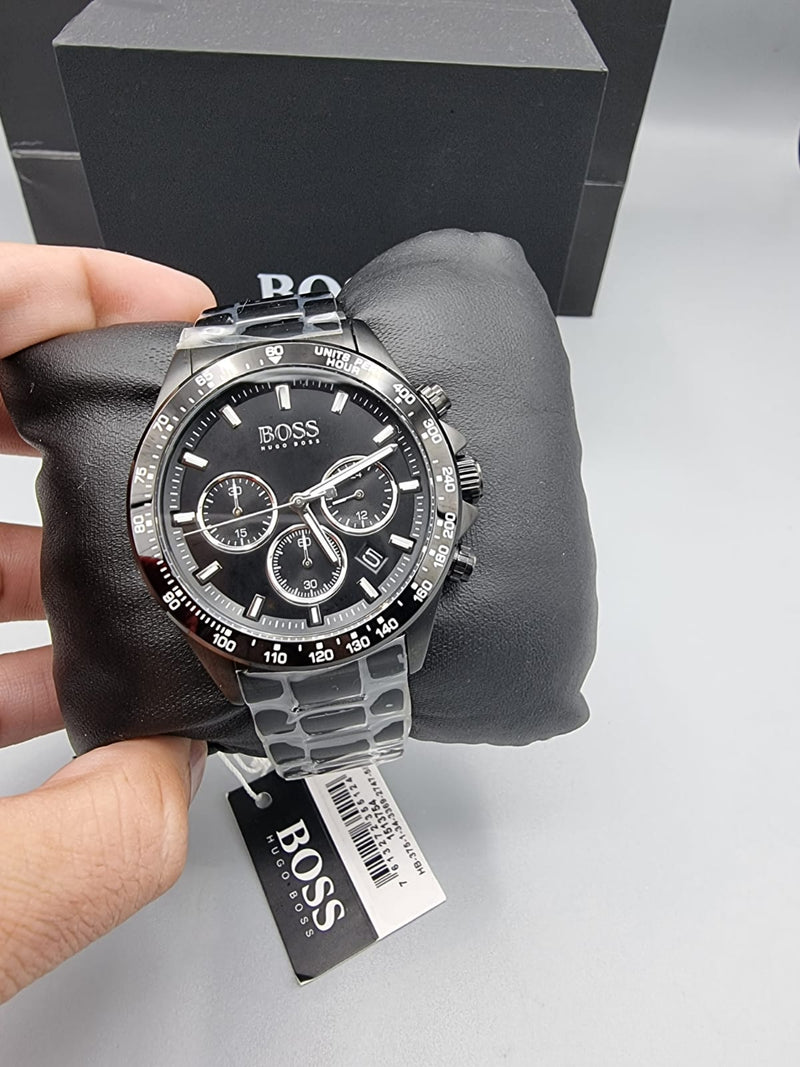 Hugo Boss Hero Black Dial Black Steel Strap Watch for Men - 1513754 Buy Now By Hugo Boss