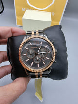 Michael Kors Lexington Chronograph Black Dial Two Tone Steel Strap Watch for Men - MK8561 Buy Now By Michael Kors