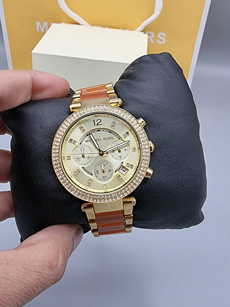 Michael Kors Parker Gold Dial Two Tone Steel Strap Watch for Women - MK6139 Buy Now By Michael Kors