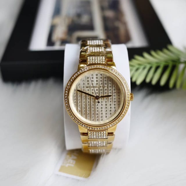 Michael Kors Gabbi Crystals Gold Dial Gold Steel Strap Watch For Women - MK3985 Buy Now By Michael Kors