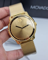 Shop Movado Bold Gold Dial Gold Mesh Bracelet Watch For Men - 3600373 in USA