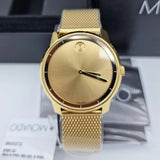 Shop Movado Bold Gold Dial Gold Mesh Bracelet Watch For Men - 3600373 in USA