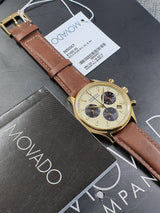 Movado Heritage Chronograph White Black Leather Strap Watch for Men - 3650007 Buy Now By Movado