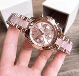 Michael Kors Bradshaw Rose Gold Dial Two Tone Steel Strap Watch for Women - MK6066 Buy Now By Michael Kors