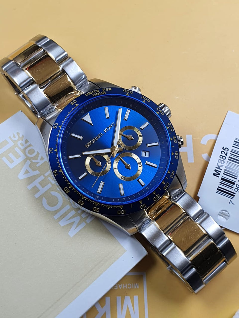 Michael Kors Layton Chronograph Blue Dial Two Tone Steel Strap Watch For Men - MK8825 Buy Now By Michael Kors