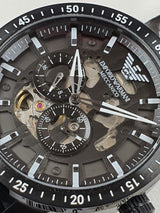 Emporio Armani Meccanico Automatic Black Dial Black Steel Strap Watch For Men - AR60054 Buy Now By Emporio Armani