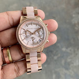 Michael Kors Ritz Chronograph Rose Gold Dial Two Tone Steel Strap Watch for Women - MK6307 Buy Now By Michael Kors