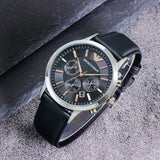 Emporio Armani Giovanni Analog Black Dial Black Leather Strap Watch For Men - AR11431 Buy Now By Emporio Armani
