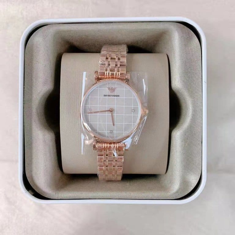 Emporio Armani Gianni T Bar Quartz Mother of Pearl Dial Rose Gold Steel Strap Watch For Women - AR11385 Buy Now By Emporio Armani
