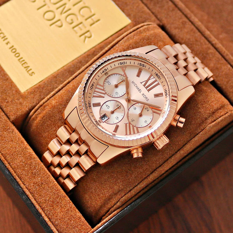 Michael Kors Lexington Rose Gold Dial Rose Gold Steel Strap Watch for Women - MK5569 Buy Now By Michael Kors