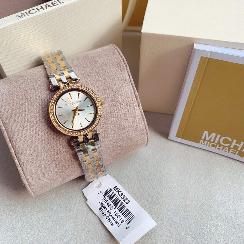 Michael Kors Darci White Dial Two Tone Steel Strap Watch for Women - MK3323 Buy Now By Michael Kors