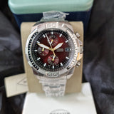 Fossil Bronson Chronograph Red Dial Silver Steel Strap Watch for Men - FS5878 Buy Now By Fossil