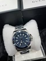 Shop Gucci Dive Analog Blue Dial Silver Steel Strap Watch For Men - YA136203 in USA