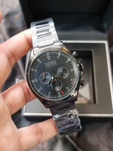 Hugo Boss Skymaster Chronograph Black Dial Black Steel Strap Watch for Men - 1513785 Buy Now By Hugo Boss