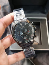Shop Hugo Boss Pioneer Black Dial Silver Steel Strap Watch for Men - 1513712 in USA