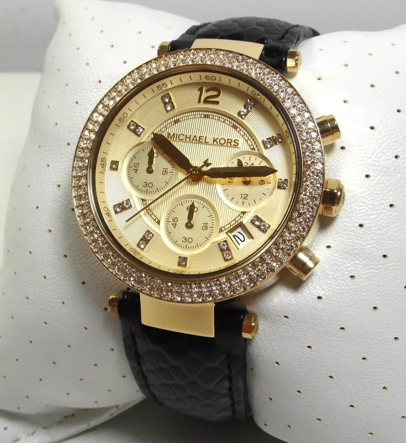 Michael Kors Parker Gold Dial Blue Leather Strap Watch for Women - MK2280 Buy Now By Michael Kors