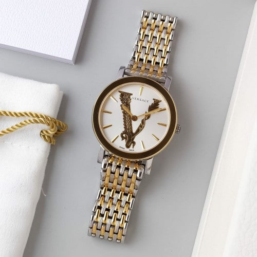 Versace Virtus Quartz White Dial Two Tone Steel Strap Watch for Women - VEHC00719 Buy Now By Versace
