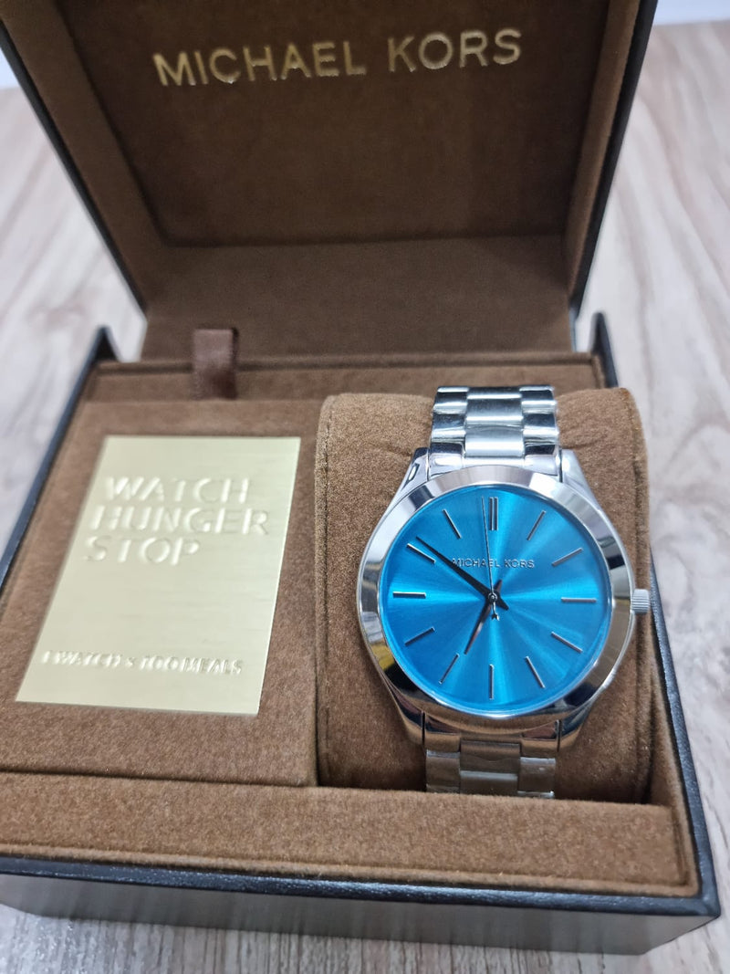 Michael Kors Runway Blue Dial Silver Steel Strap Watch for Women - MK3292 Buy Now By Michael Kors