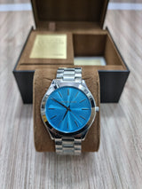 Michael Kors Runway Blue Dial Silver Steel Strap Watch for Women - MK3292 Buy Now By Michael Kors