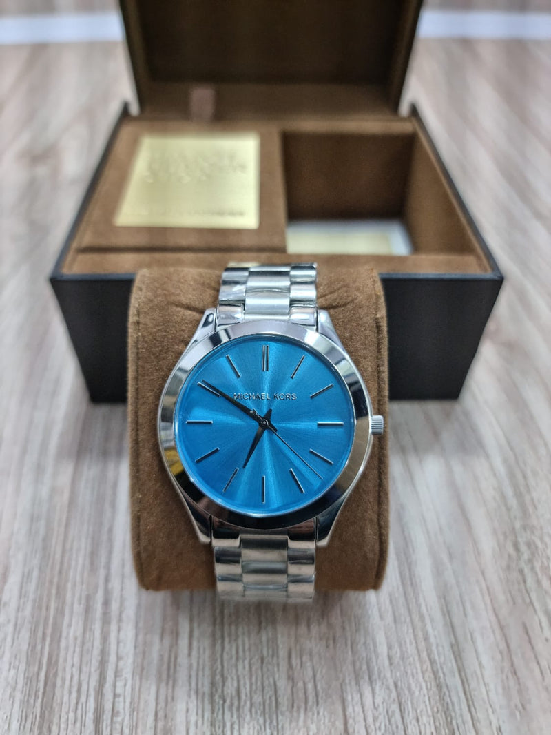 Michael Kors Runway Blue Dial Silver Steel Strap Watch for Women - MK3292 Buy Now By Michael Kors