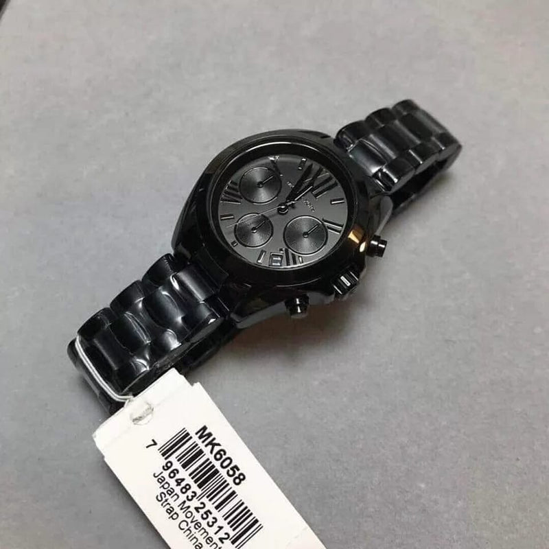 Michael Kors Bradshaw Chronograph Black Dial Black Steel Strap Watch For Women - MK6058 Buy Now By Michael Kors