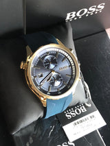 Hugo Boss Globetrotter Blue Dial Blue Silicone Strap Watch for Men - 1513822 Buy Now By Hugo Boss
