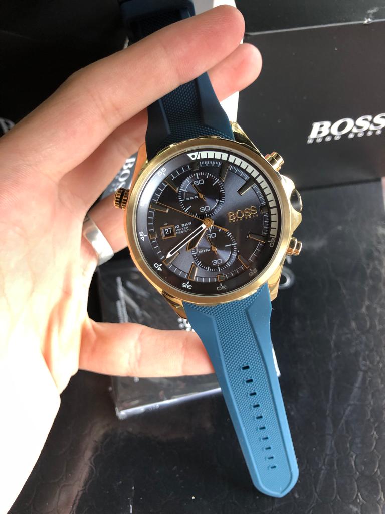 Hugo Boss Globetrotter Blue Dial Blue Silicone Strap Watch for Men - 1513822 Buy Now By Hugo Boss