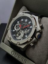 Guess Third Grear Multi Function Black Dial Black Rubber Strap Watch for Men- GW0334G1 Buy Now By Guess