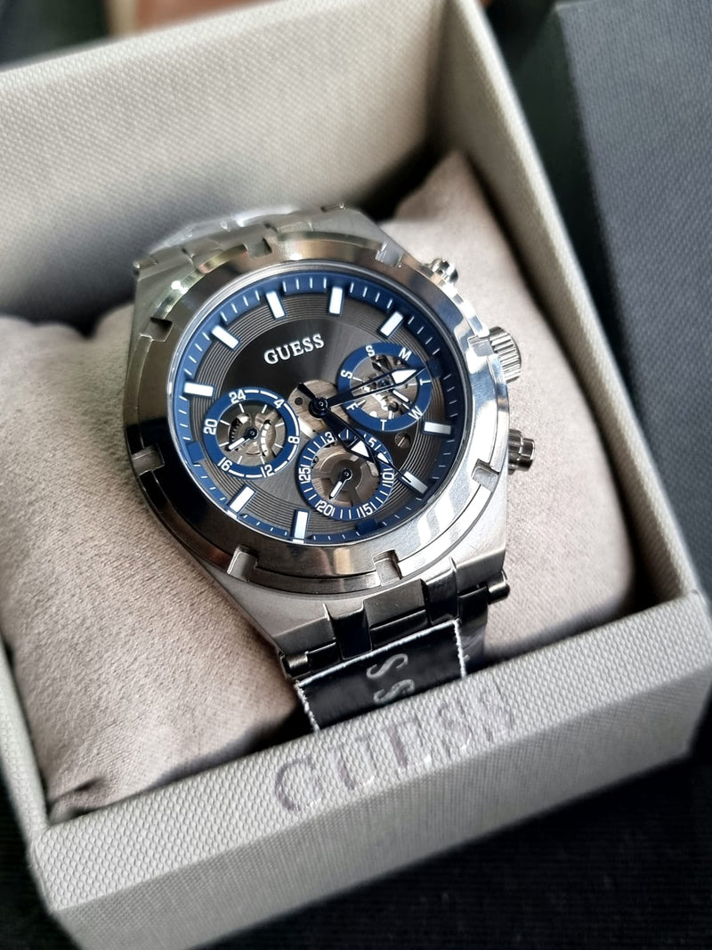 Guess Continental Grey Dial Grey Steel Strap Watch for Men - GW0260G3 Buy Now By Guess