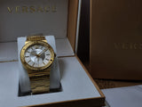 Versace Greca Silver Dial Gold Steel Strap Watch for Men - VEVI00520 Buy Now By Versace