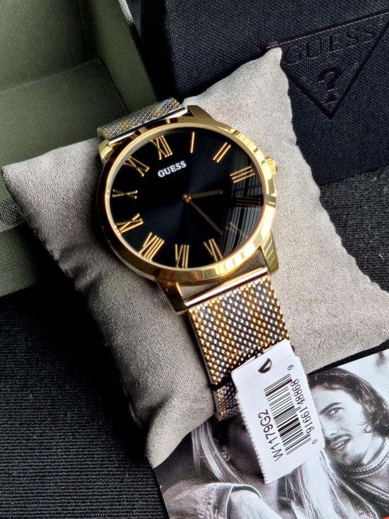 Guess Richmond Quartz Black Dial Two Tone Mesh Bracelet Watch For Women - W1179G2 Buy Now By Guess